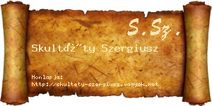 Skultéty Szergiusz névjegykártya